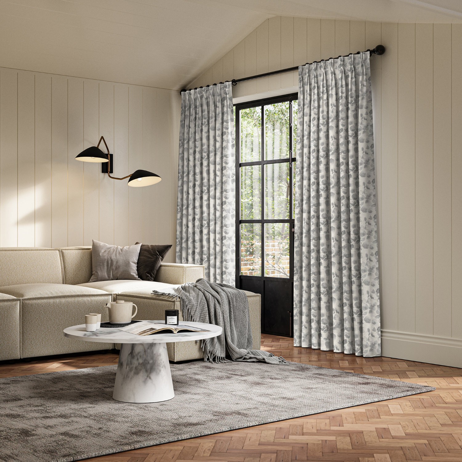priscilla dove printed curtain