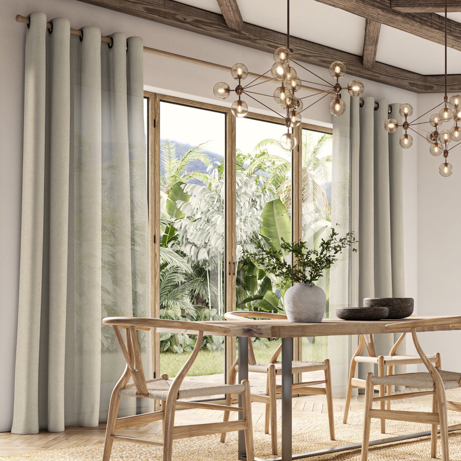 rainey driftwood sheer curtain