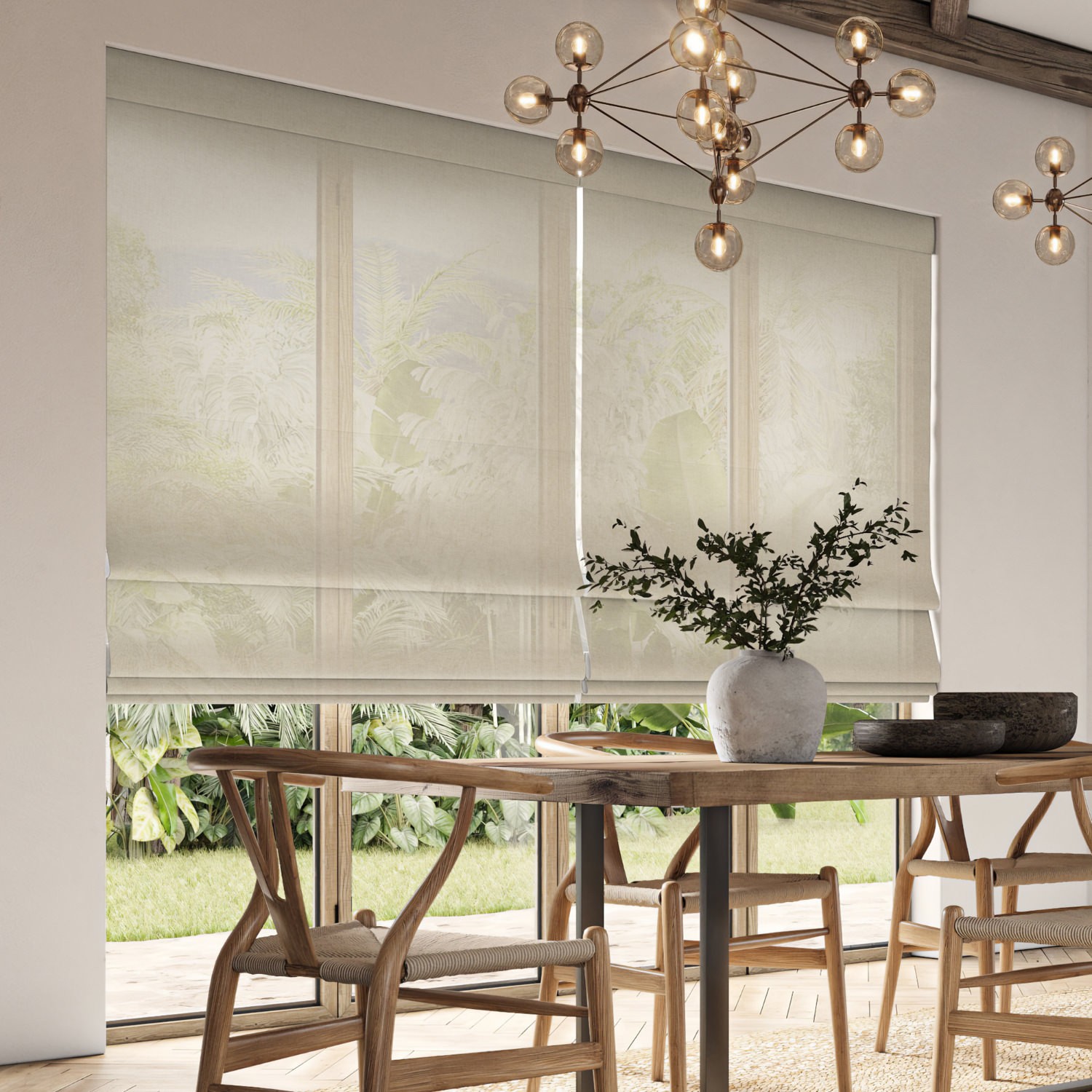 rainey driftwood sheer roman blind