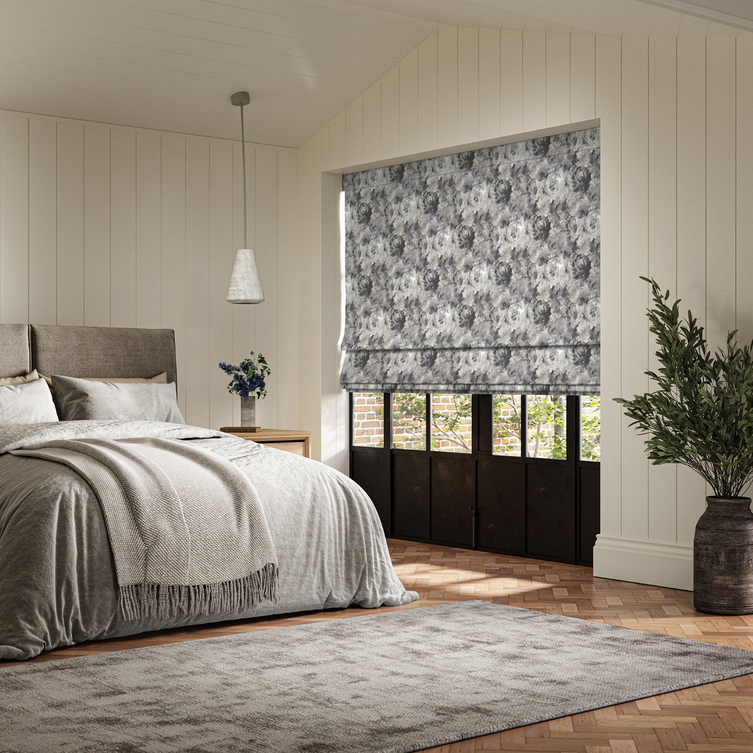 rosella ink printed roman blind