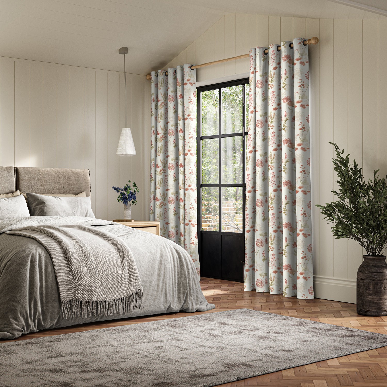 rubina berry printed curtain