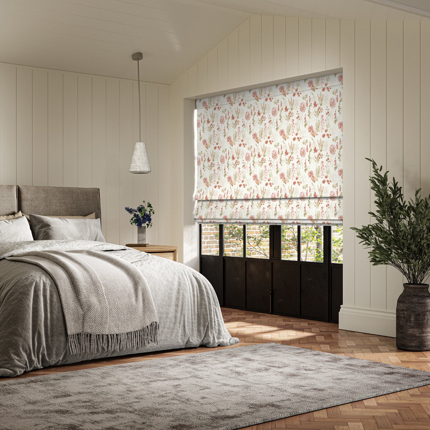 rubina berry printed roman blind