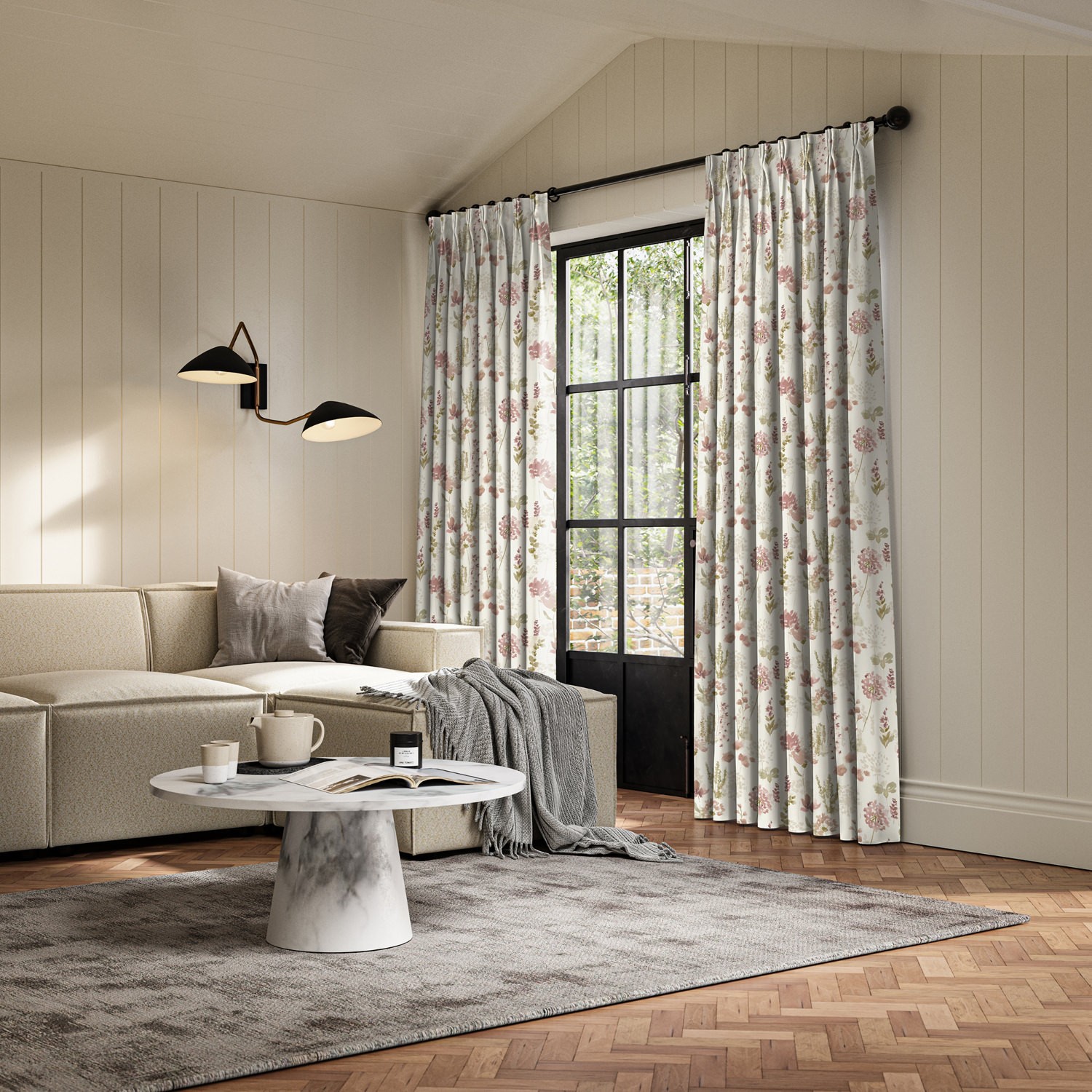 rubina peony printed curtain