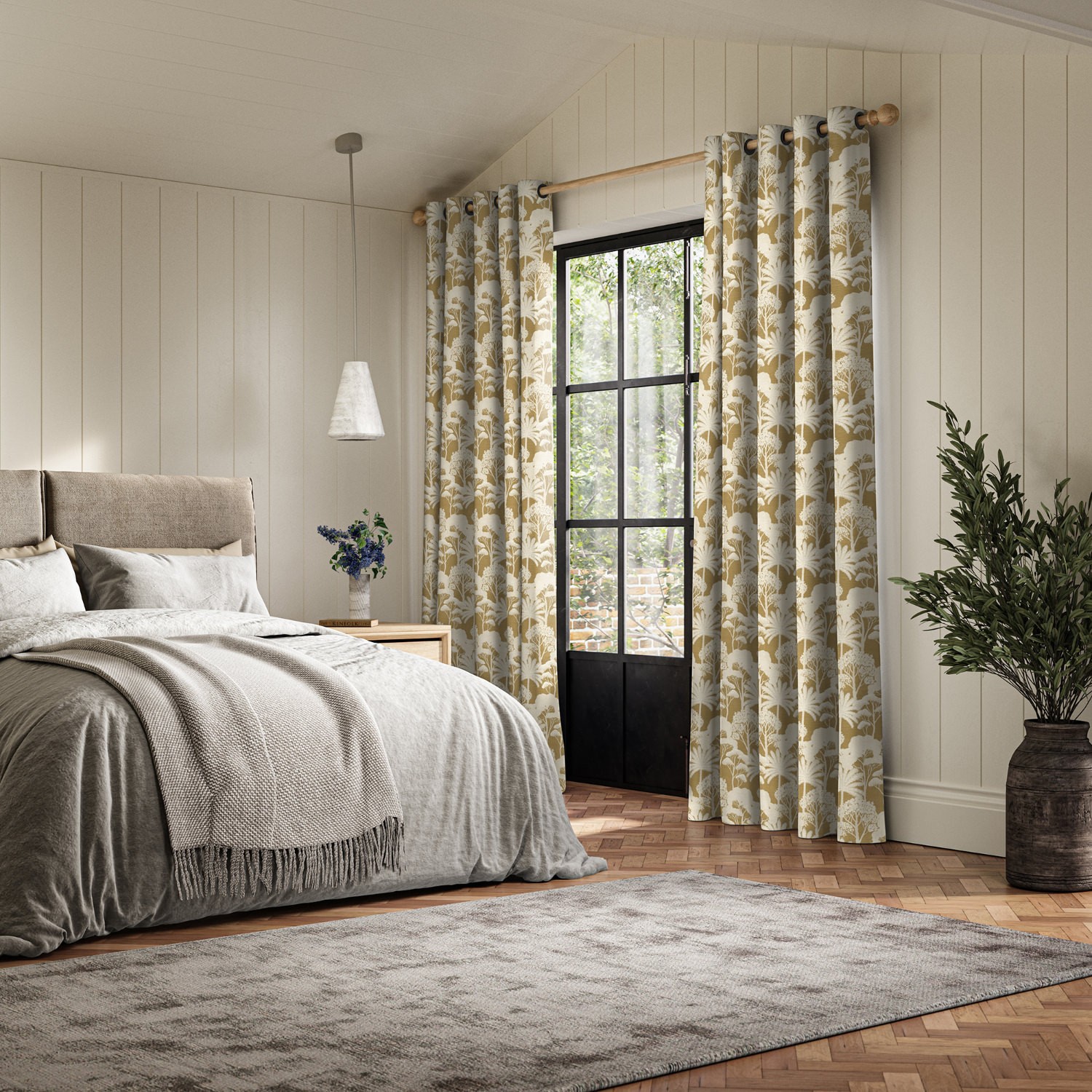 ruby forest jacquard curtain