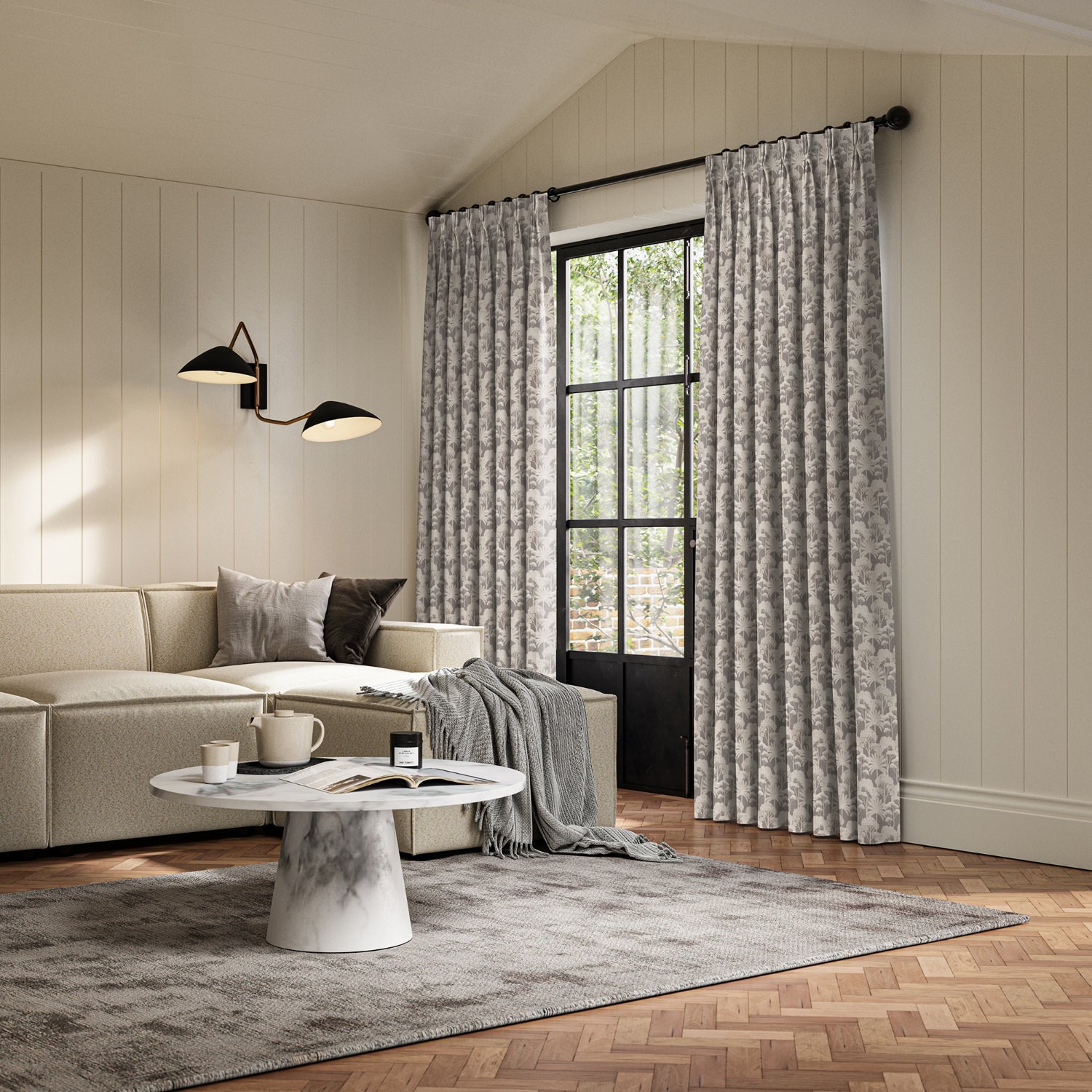 ruby slate jacquard curtain