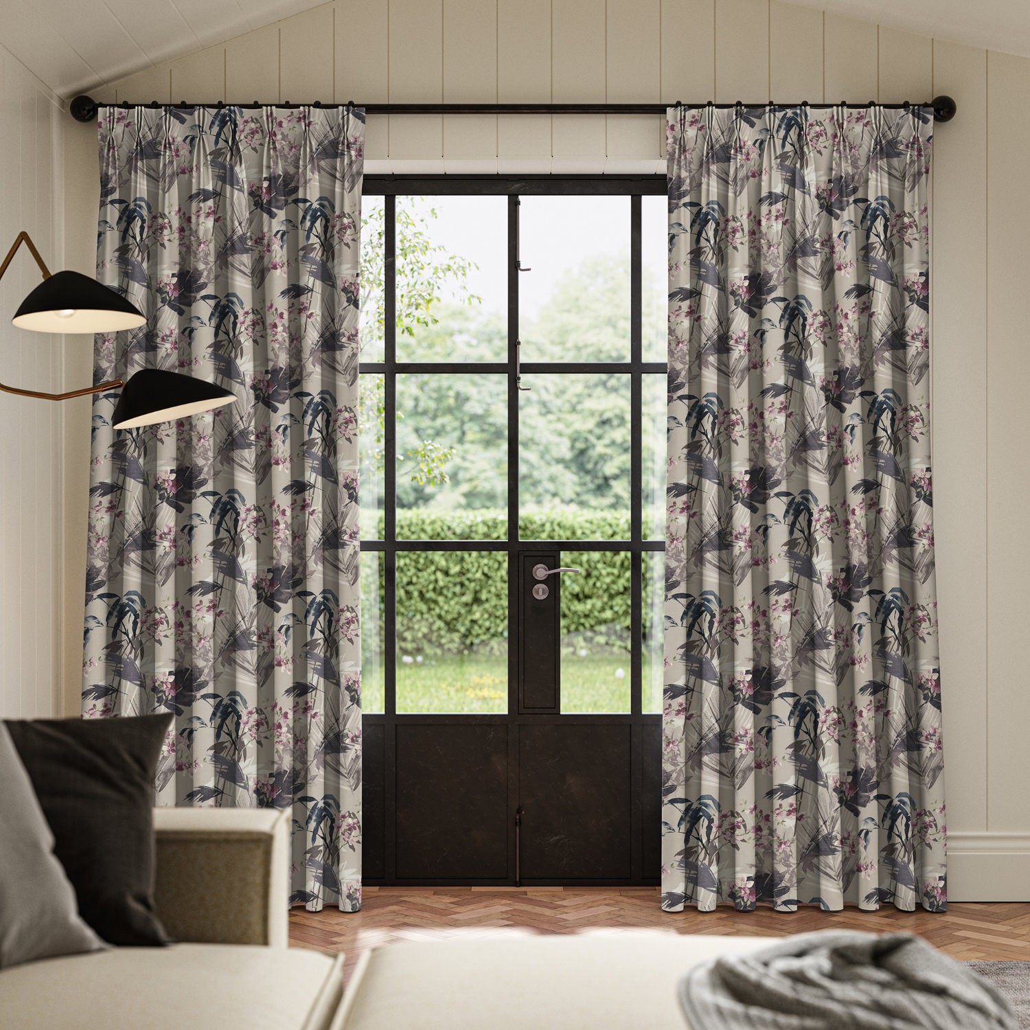 sadie damson printed curtain