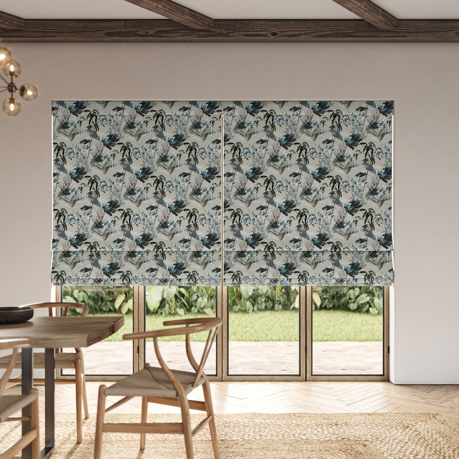 sadie ink printed roman blind