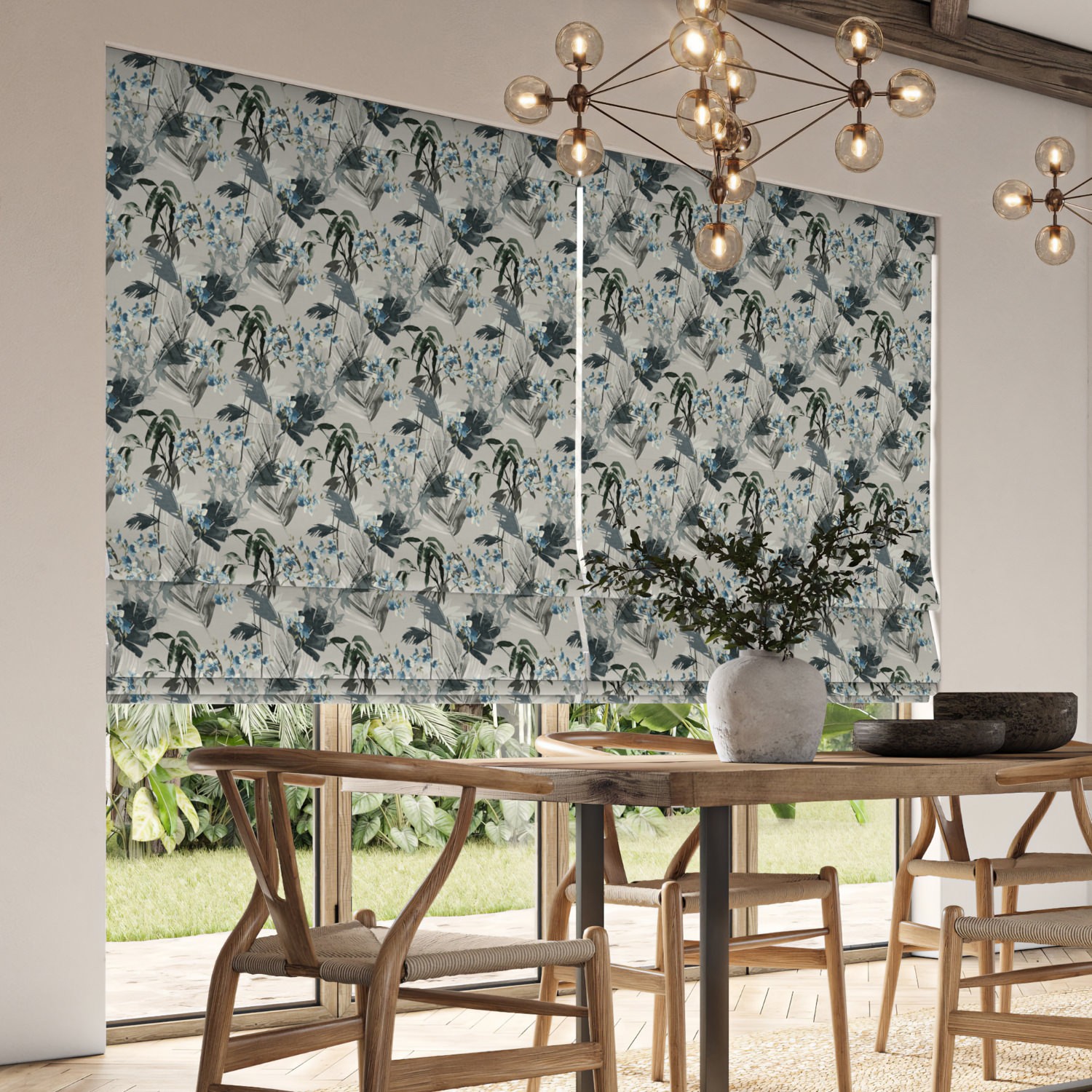 sadie ink printed roman blind