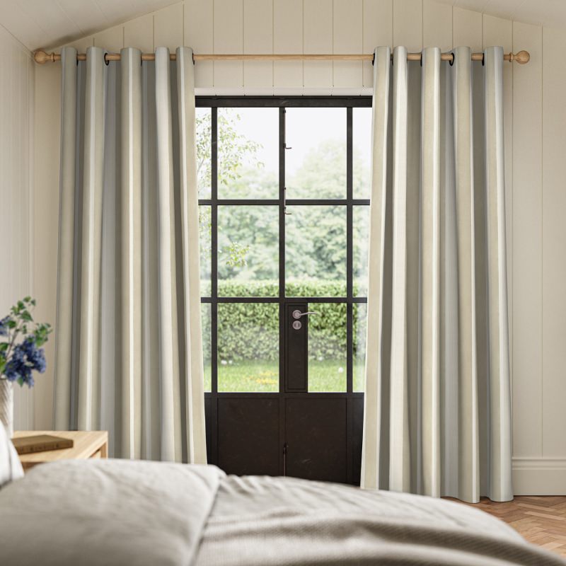 Serena Flax Printed Curtain in a natural, relaxed, linen-look printed fabric.