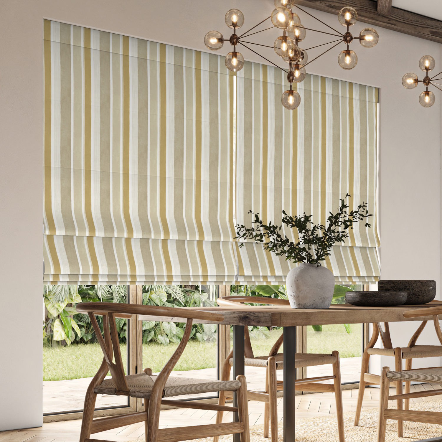 serena maize printed roman blind