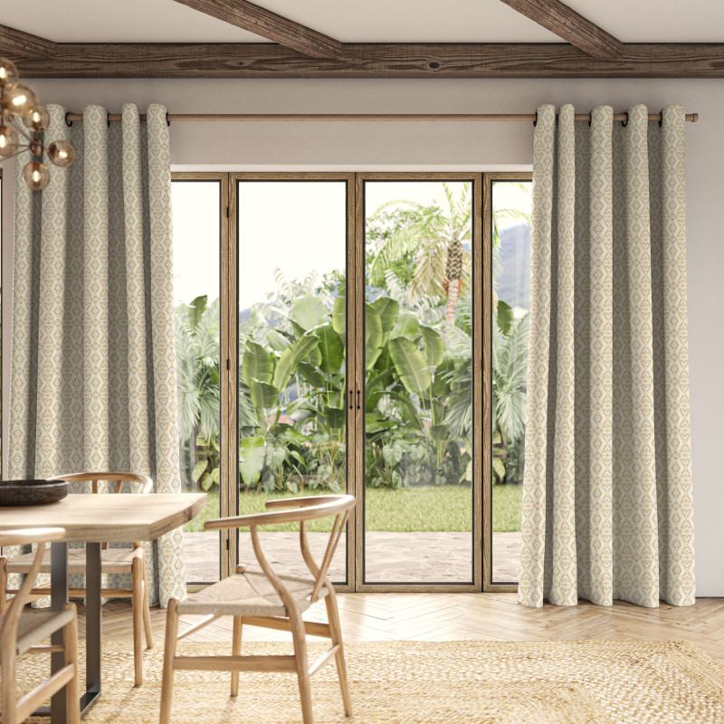 Shah Terracotta Printed Curtain featuring an earthy, warm, and richly detailed printed fabric.