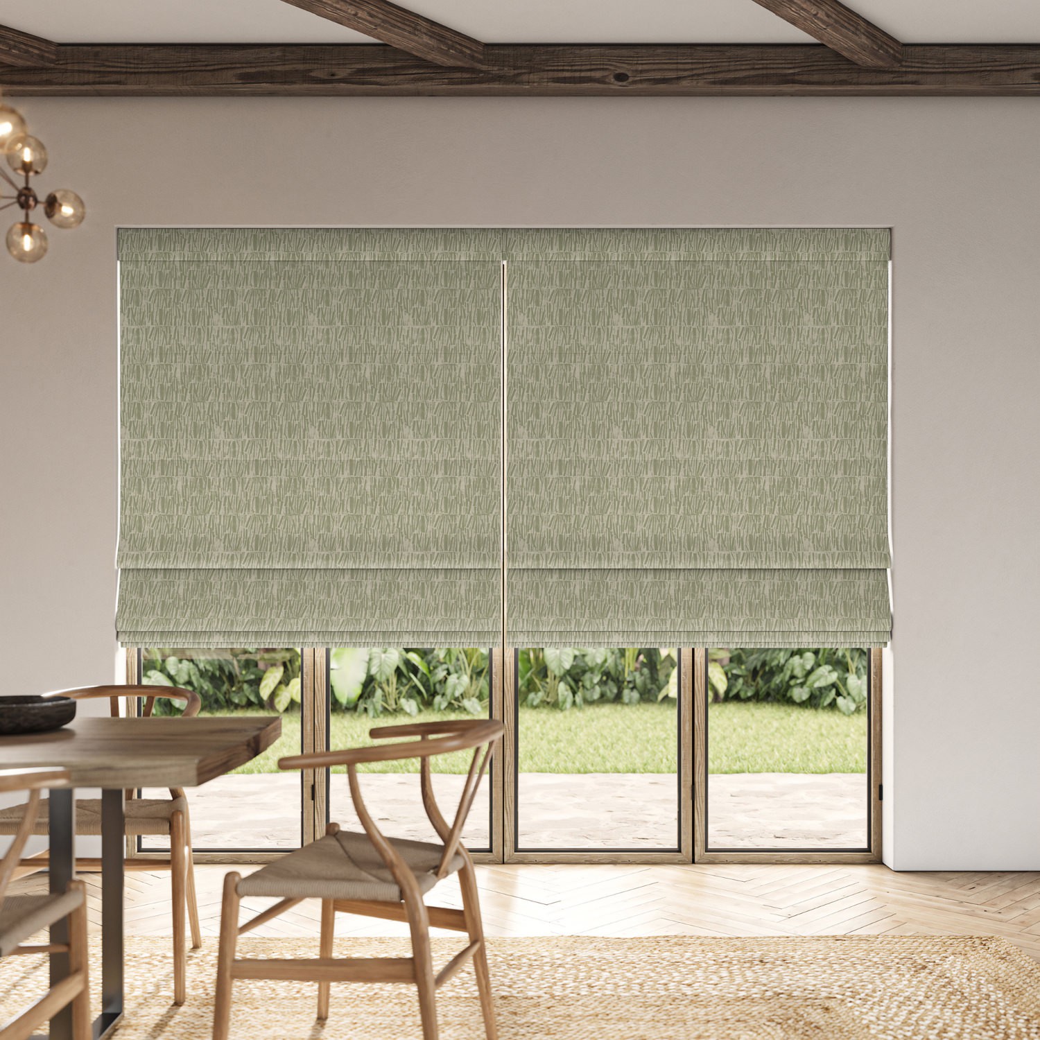 sonya moss printed roman blind