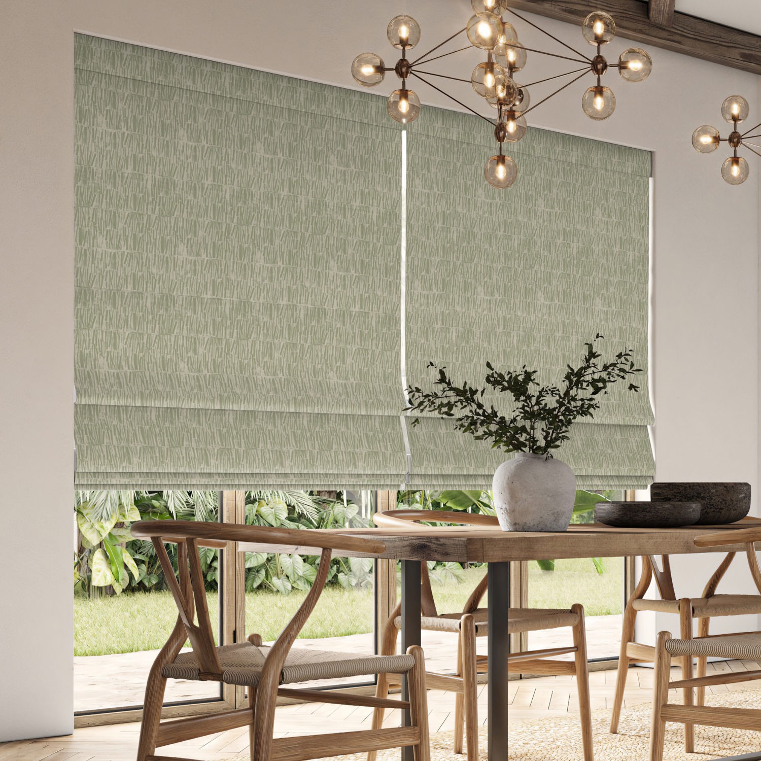 sonya moss printed roman blind