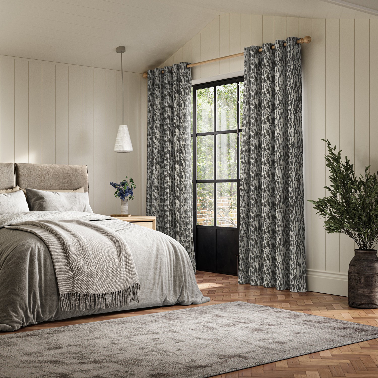 sonya stone printed curtain