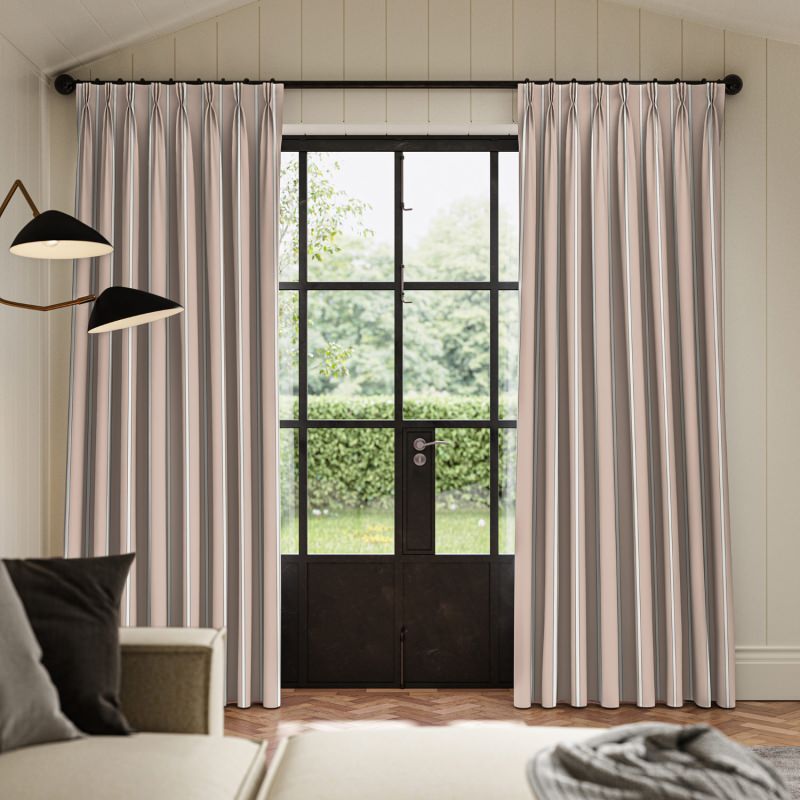 Stefan Blush Printed Curtain with a soft, abstract pattern in a beautiful, dusky blush pink.