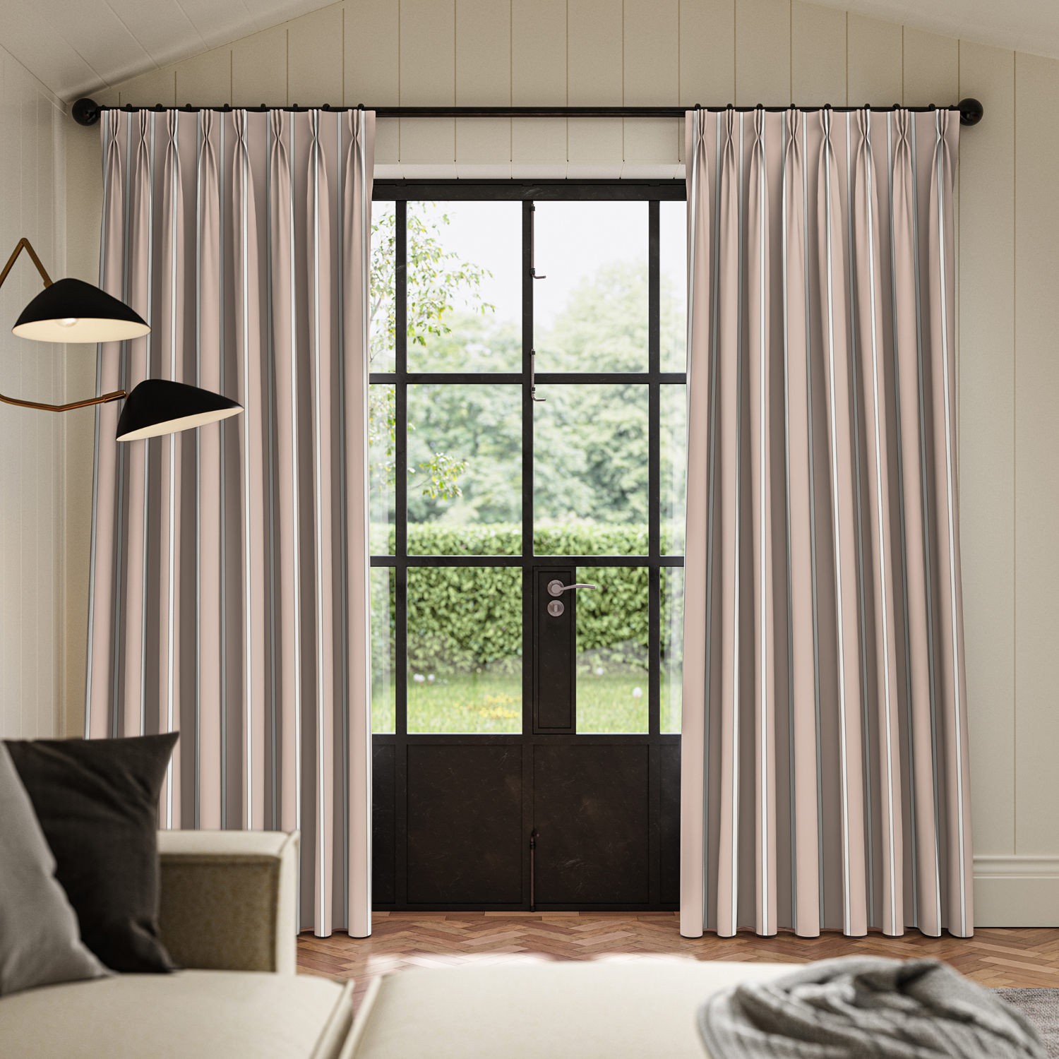 stefan blush printed curtain