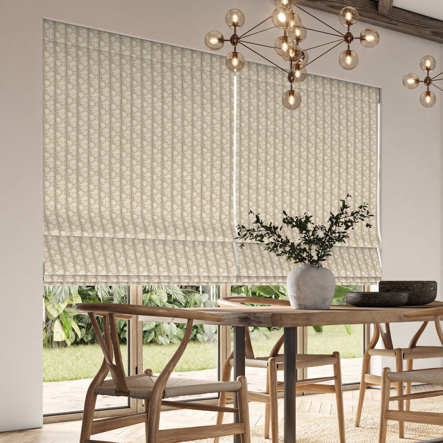 tati jute printed roman blind
