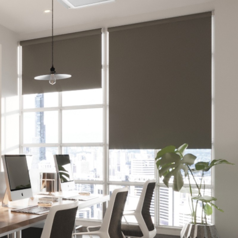 Commercial FR Toasty Grey Cordless Roller Blind
