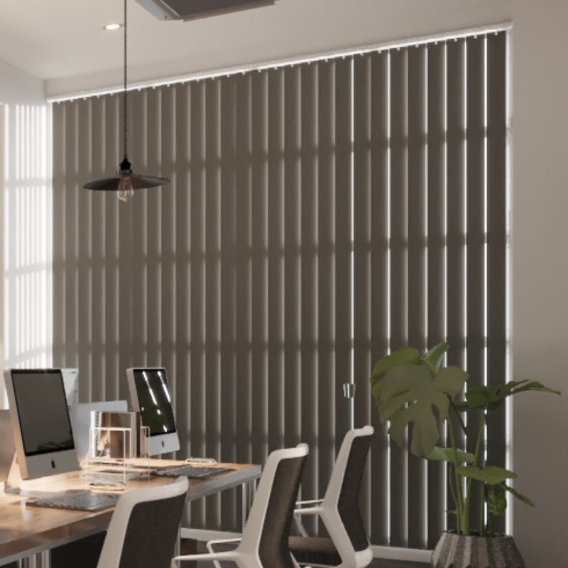 Commercial FR Toasty Grey Blackout Vertical Blind