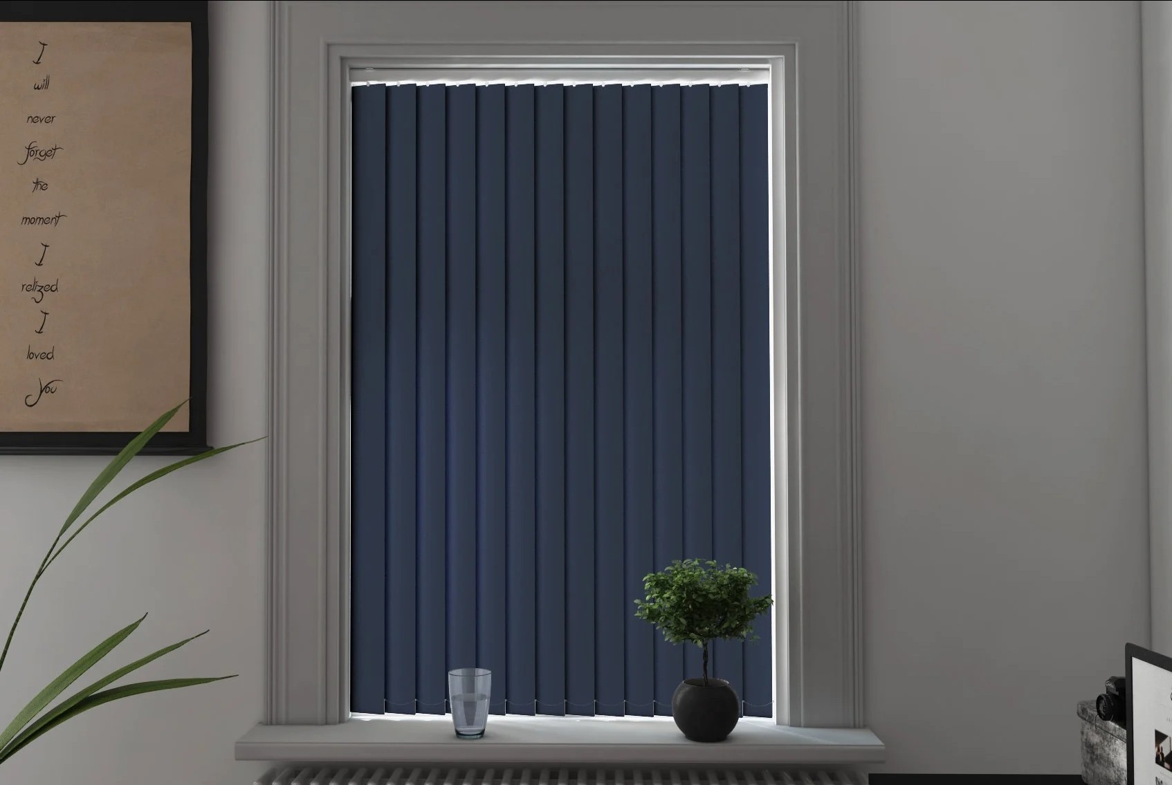 Milano Dark Azure Blackout Vertical Blind