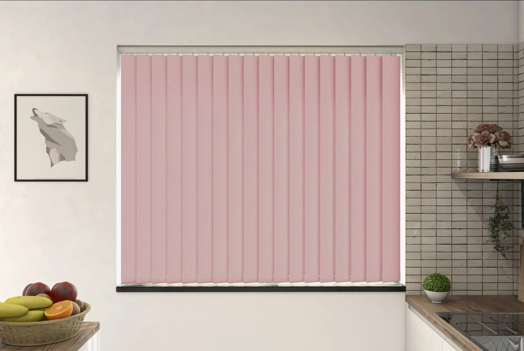 Milano Dusty Pink Blackout Cordless Vertical Blind