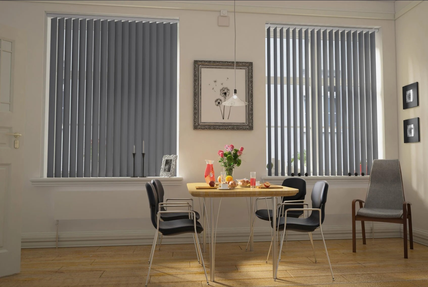 Milano Fossil Grey Blackout Cordless Vertical Blind