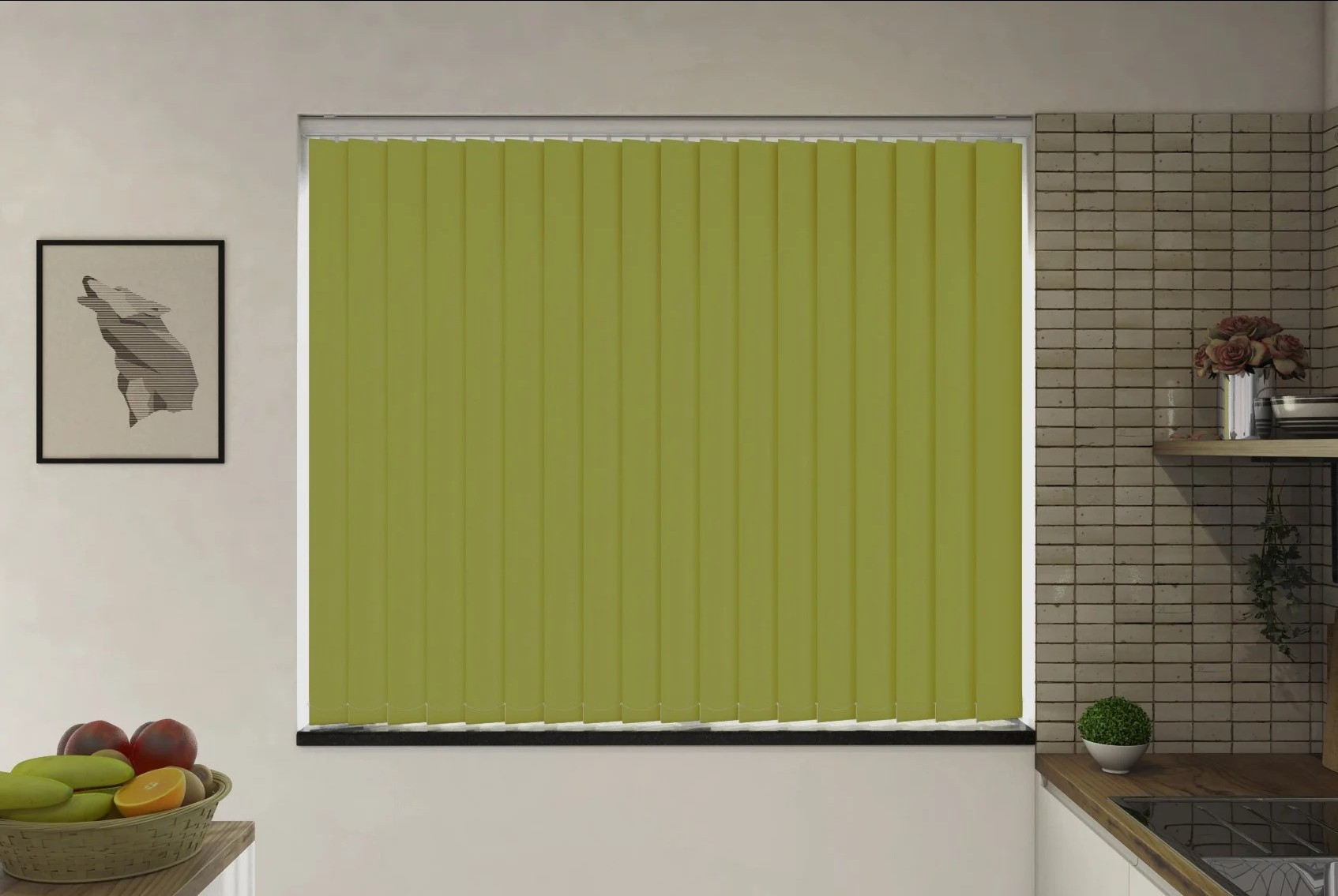 Milano Moss Blackout Cordless Vertical Blind
