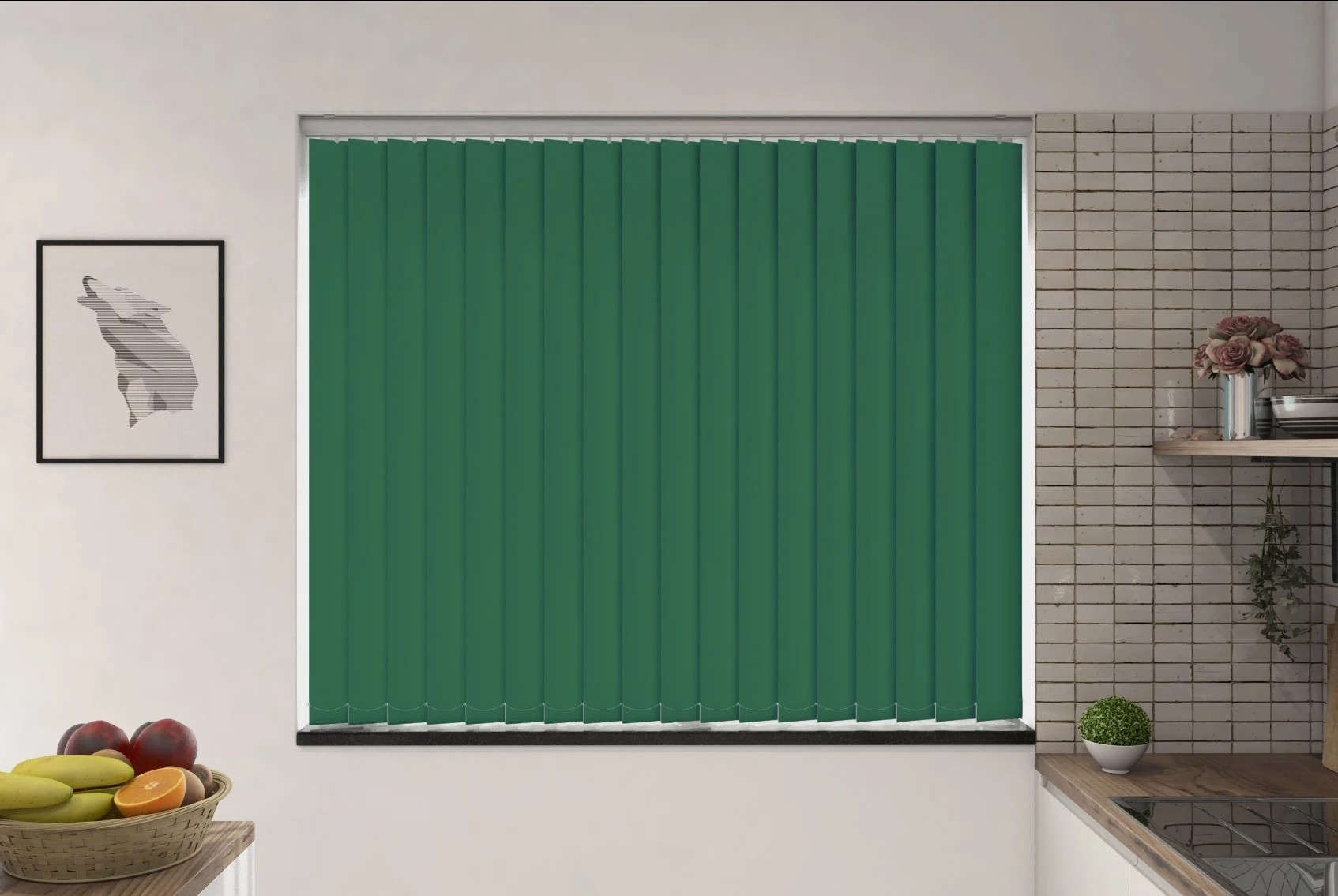 Milano Pine Green Blackout Vertical Blind