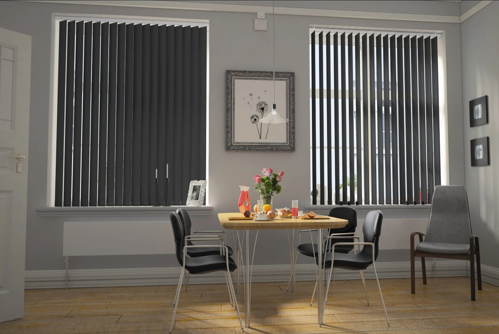 Milano Steel Blackout Vertical Blind