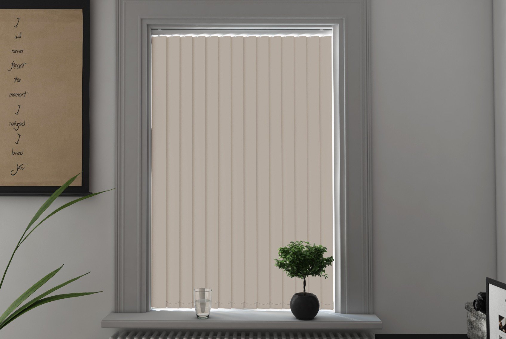 Milano Stone Grey Blackout Vertical Blind