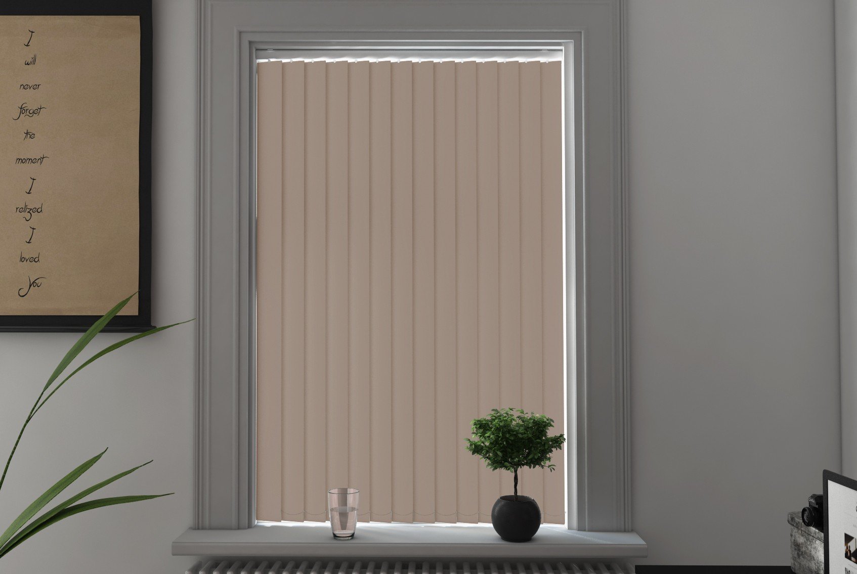 Milano Taupe Blackout Cordless Vertical Blind