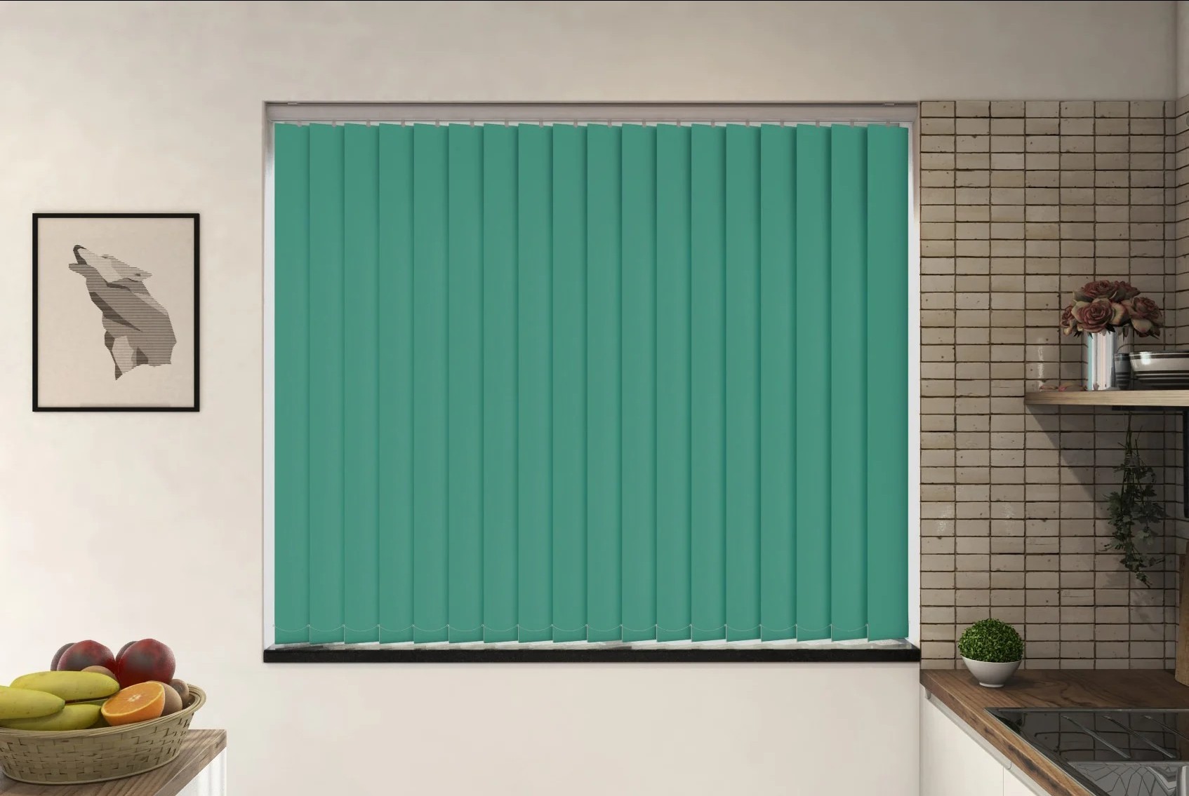 Milano Turquoise Blackout Vertical Blind