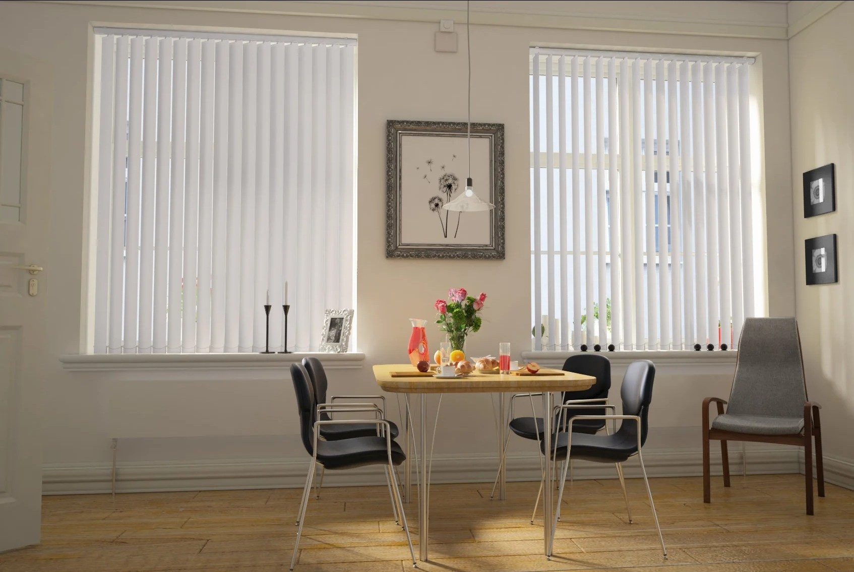 Milano White Blackout Cordless Vertical Blind
