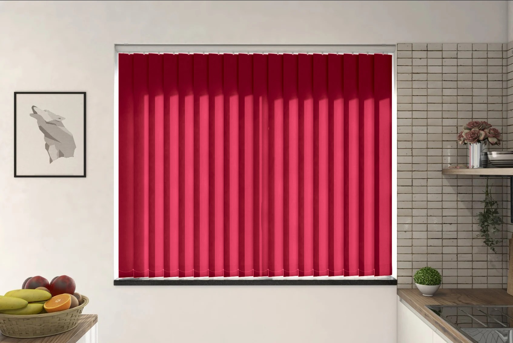 Verona Berry Dimout Vertical Blind