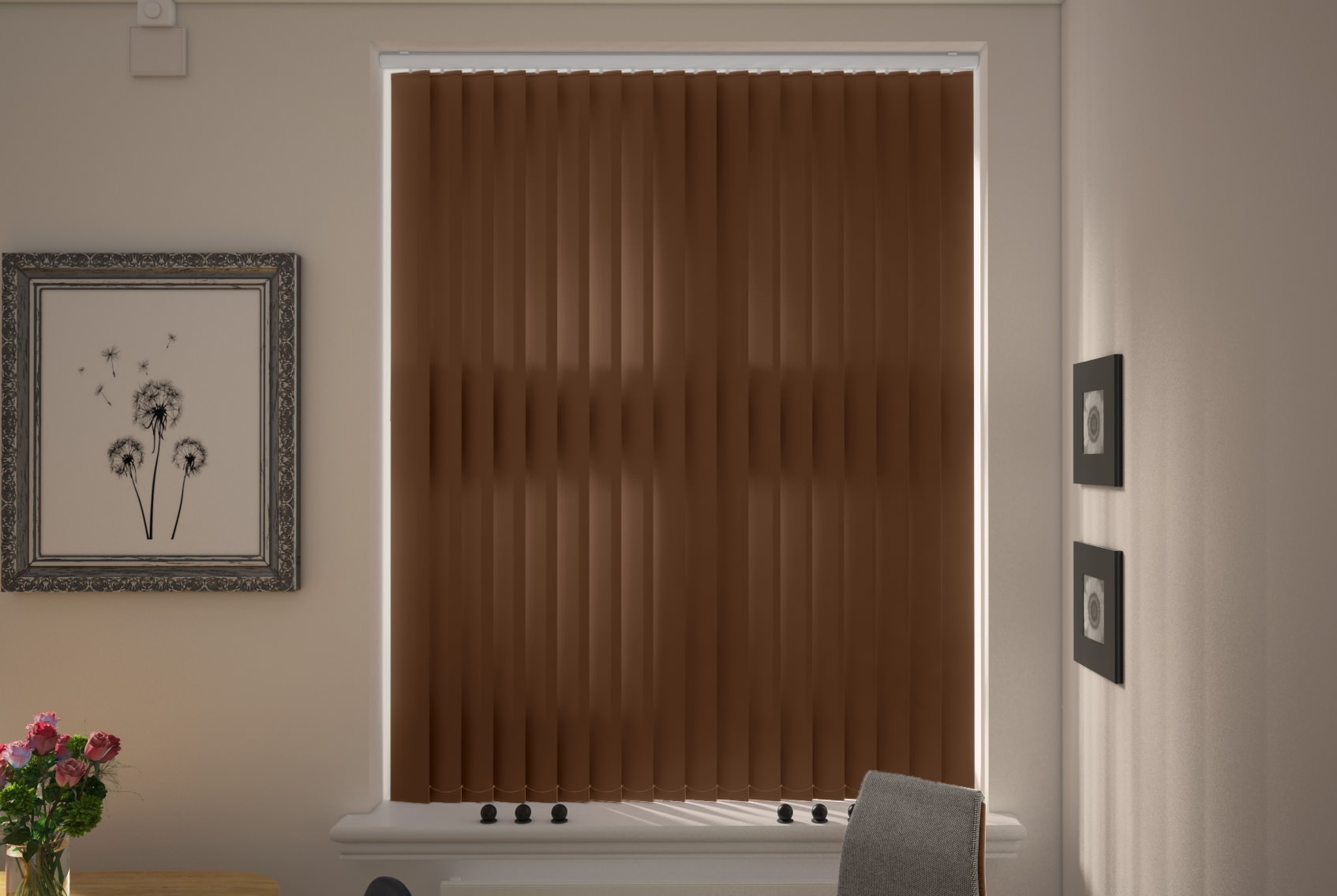 Verona Chocolate Dimout Cordless Vertical Blind