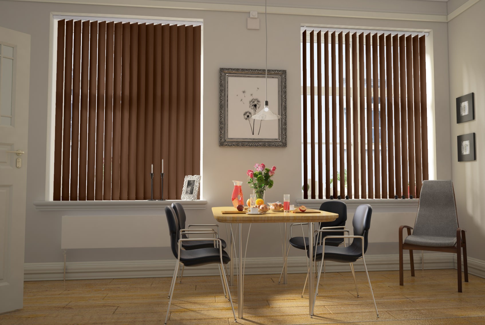 Verona Chocolate Dimout Cordless Vertical Blind
