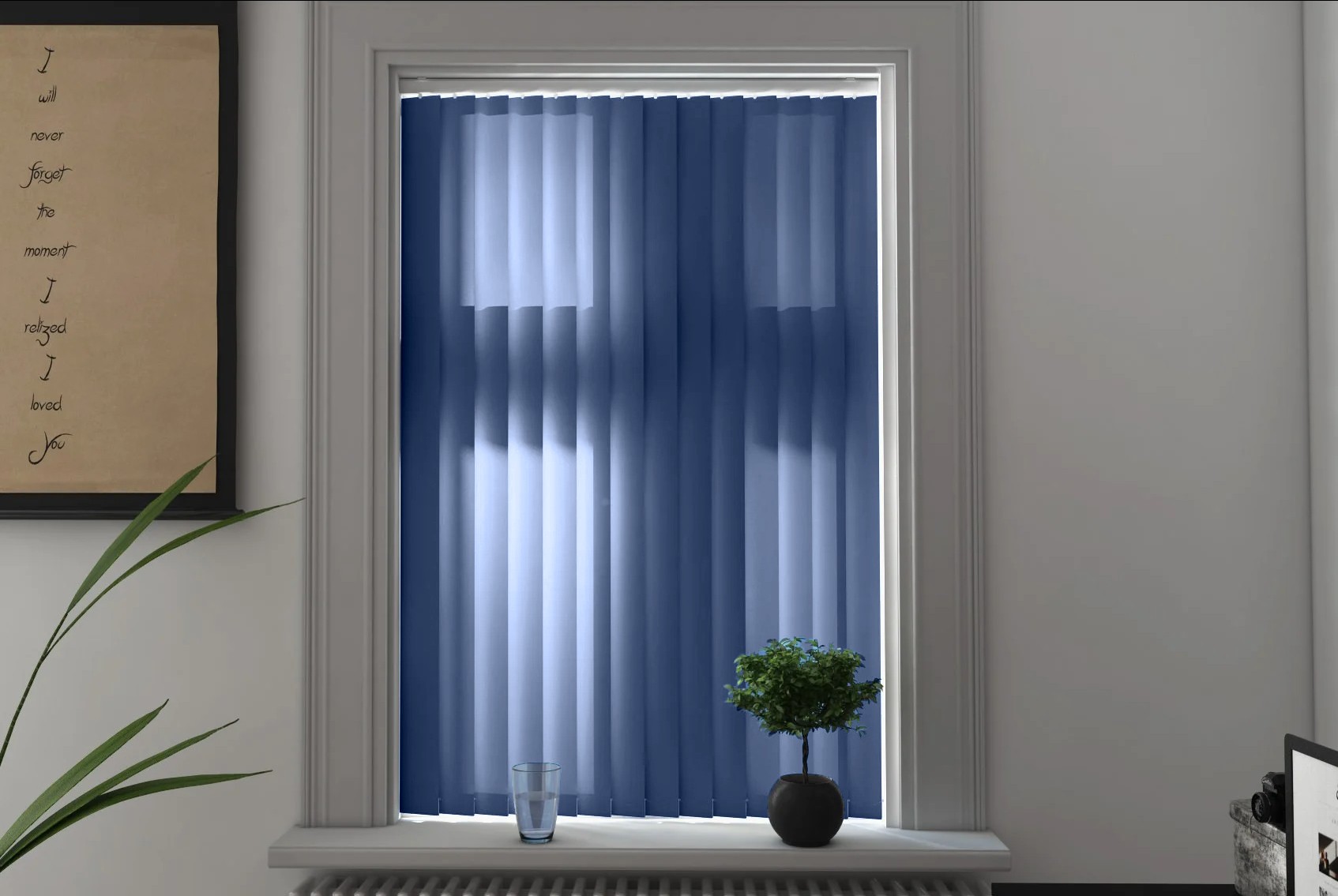 Verona Dark Azure Dimout Vertical Blind