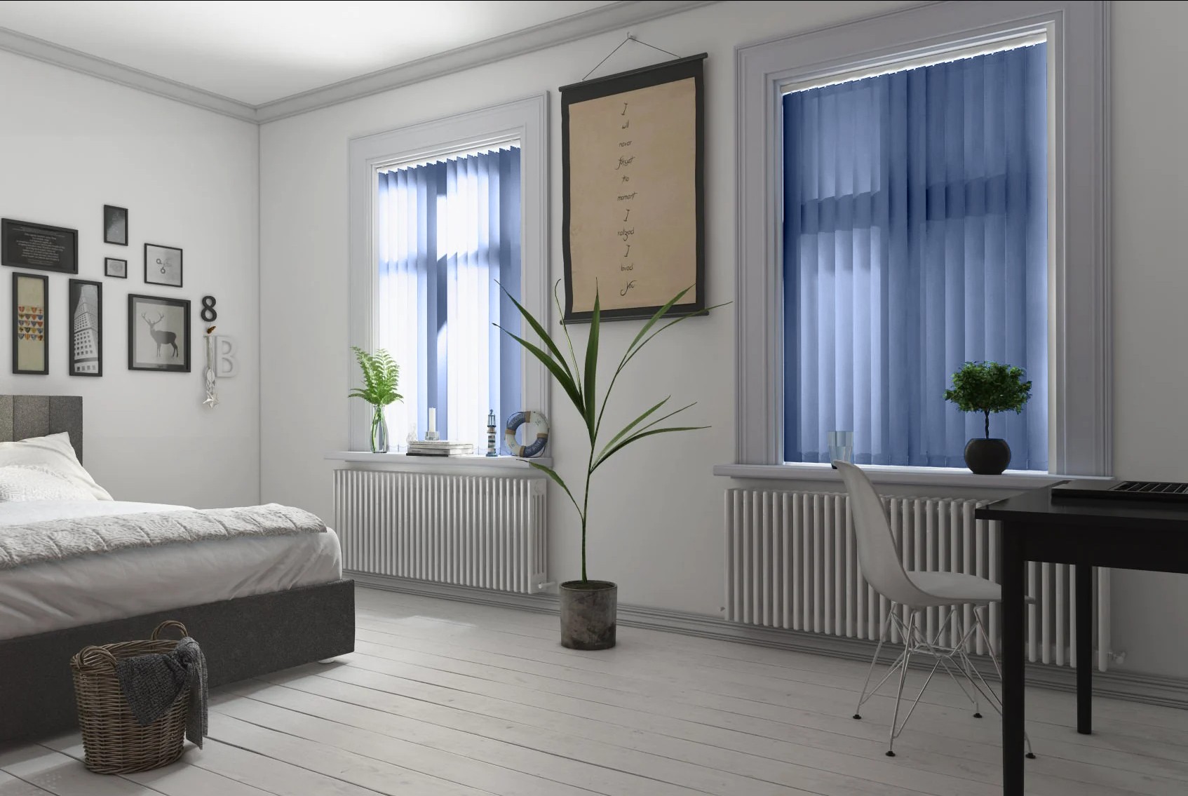 Verona Dark Azure Dimout Vertical Blind