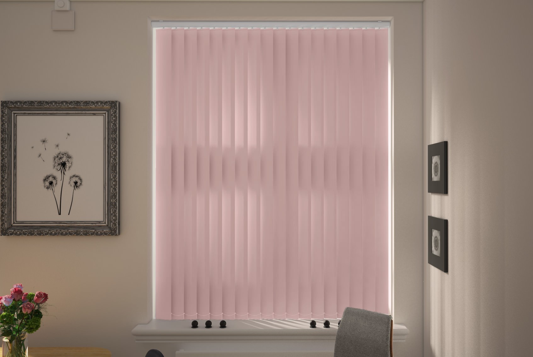 Verona Dusty Pink Dimout Cordless Vertical Blind
