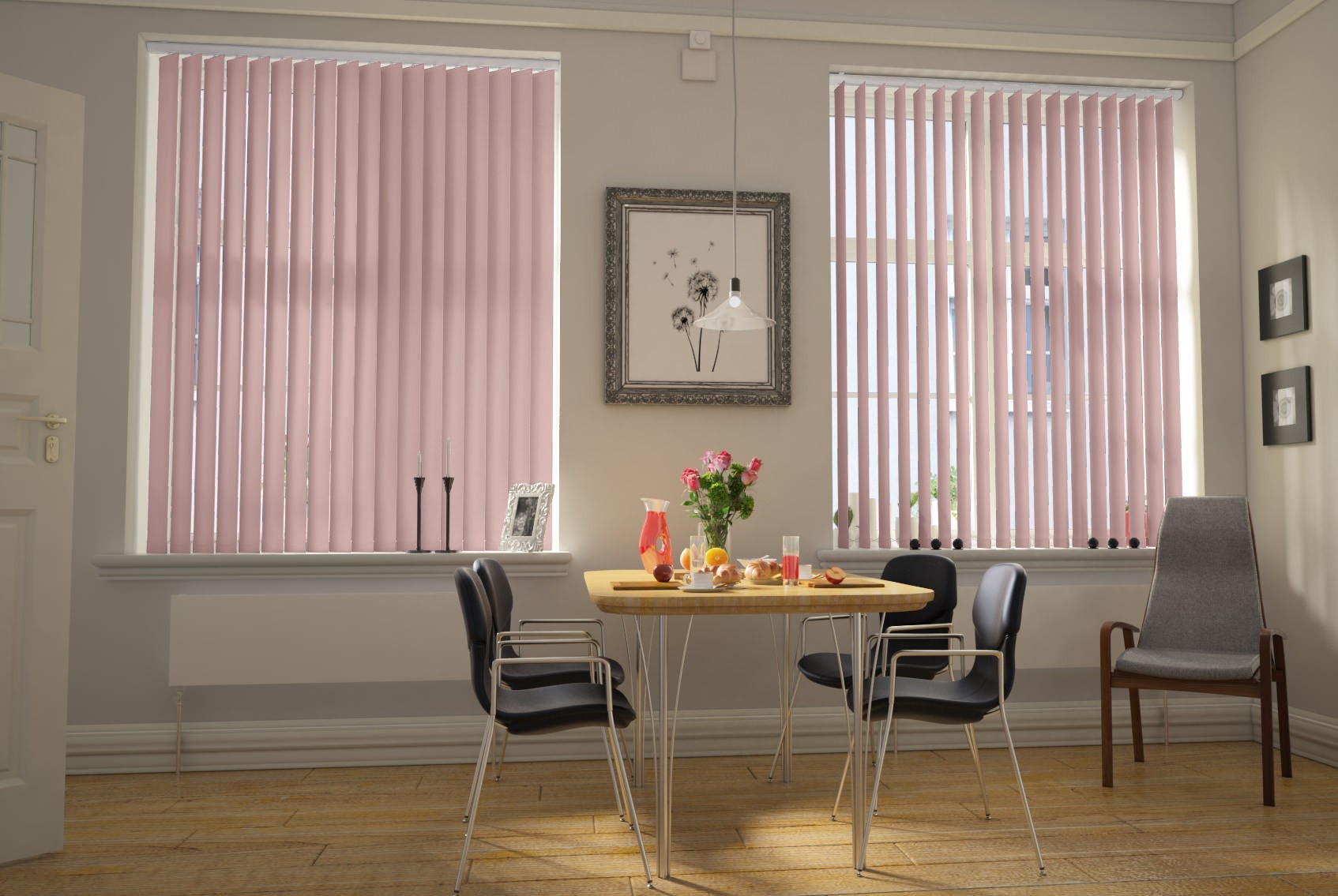 Verona Dusty Pink Dimout Cordless Vertical Blind