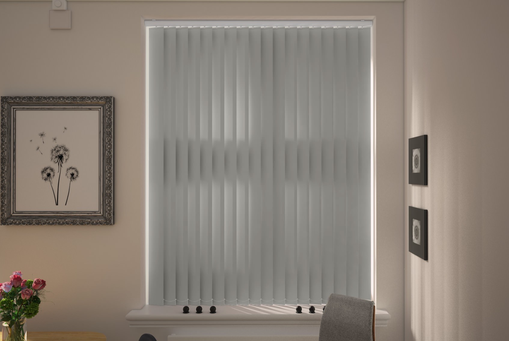Verona Fossil Grey Dimout Vertical Blind