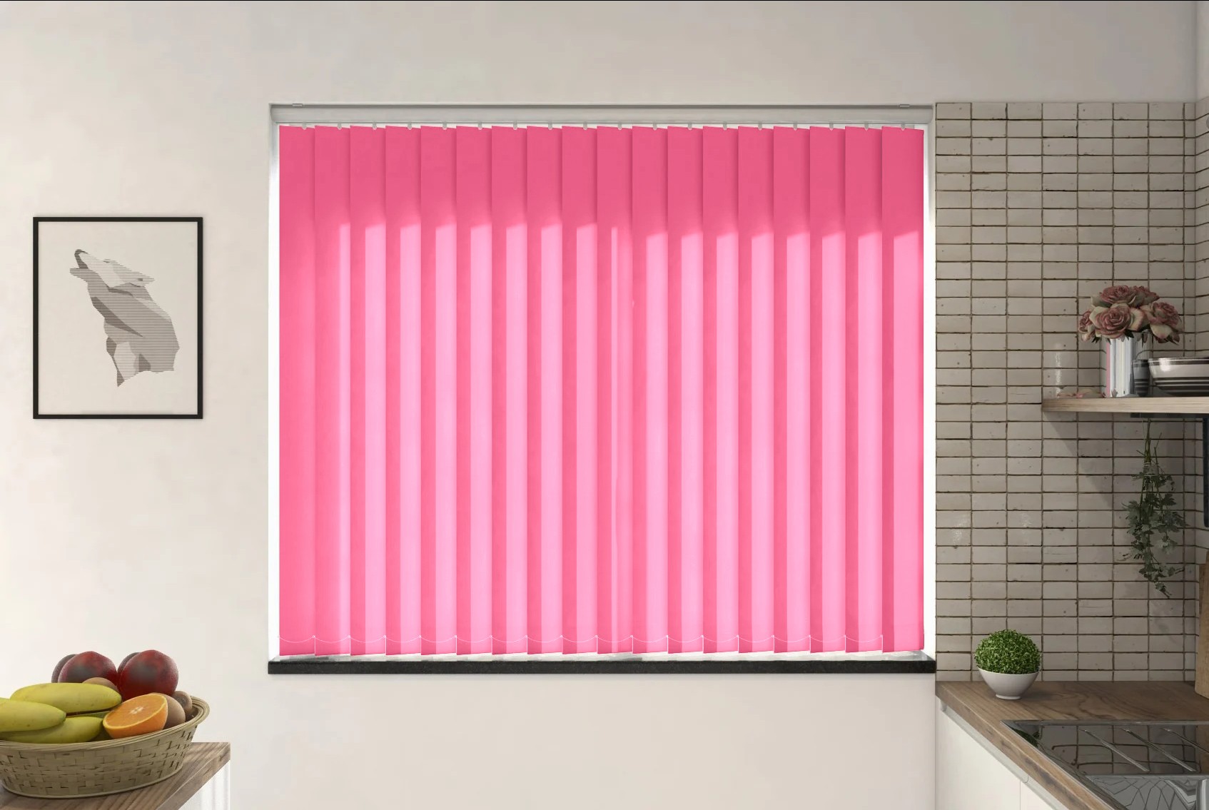 Verona Pink Dimout Cordless Vertical Blind
