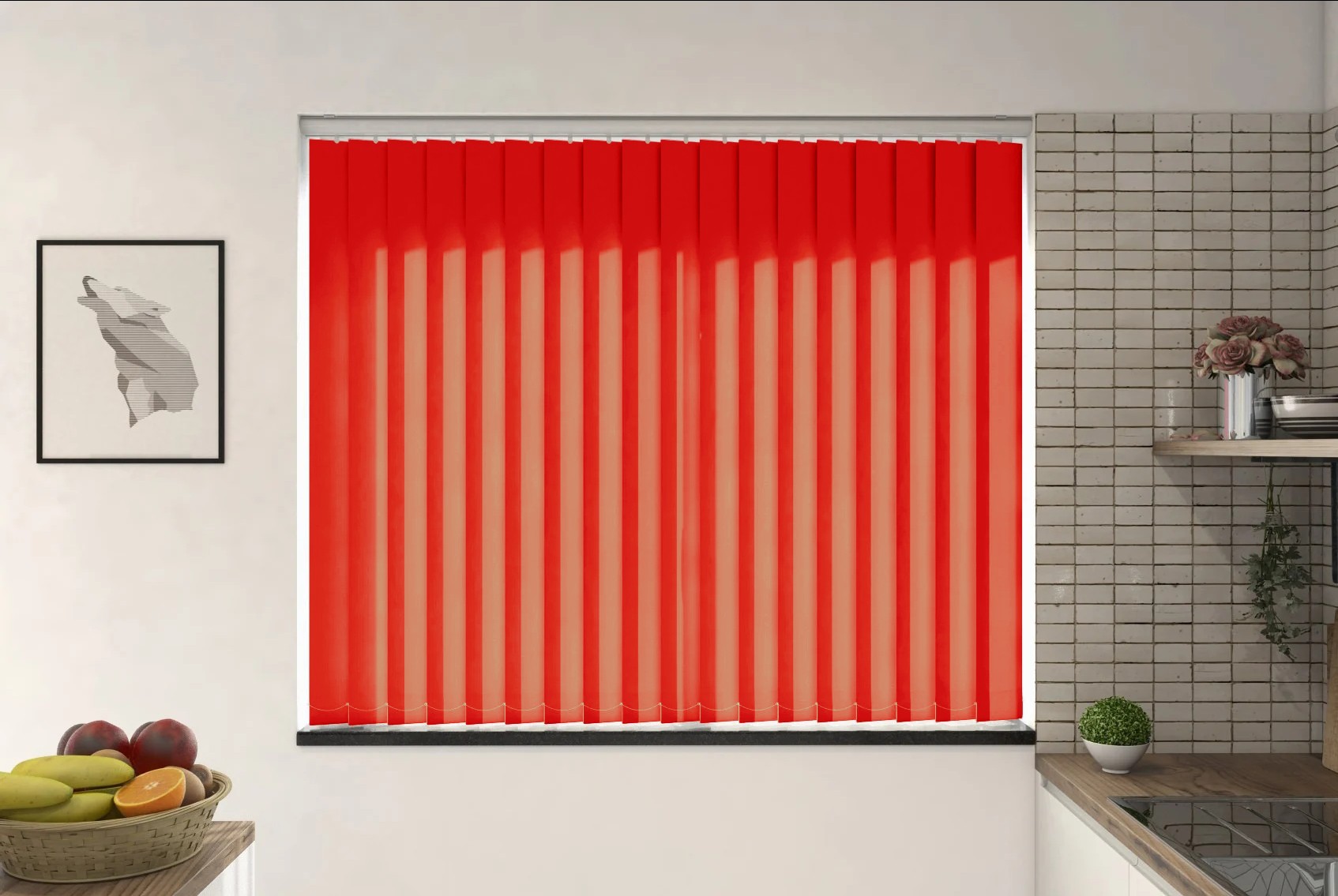 Verona Scarlet Dimout Vertical Blind