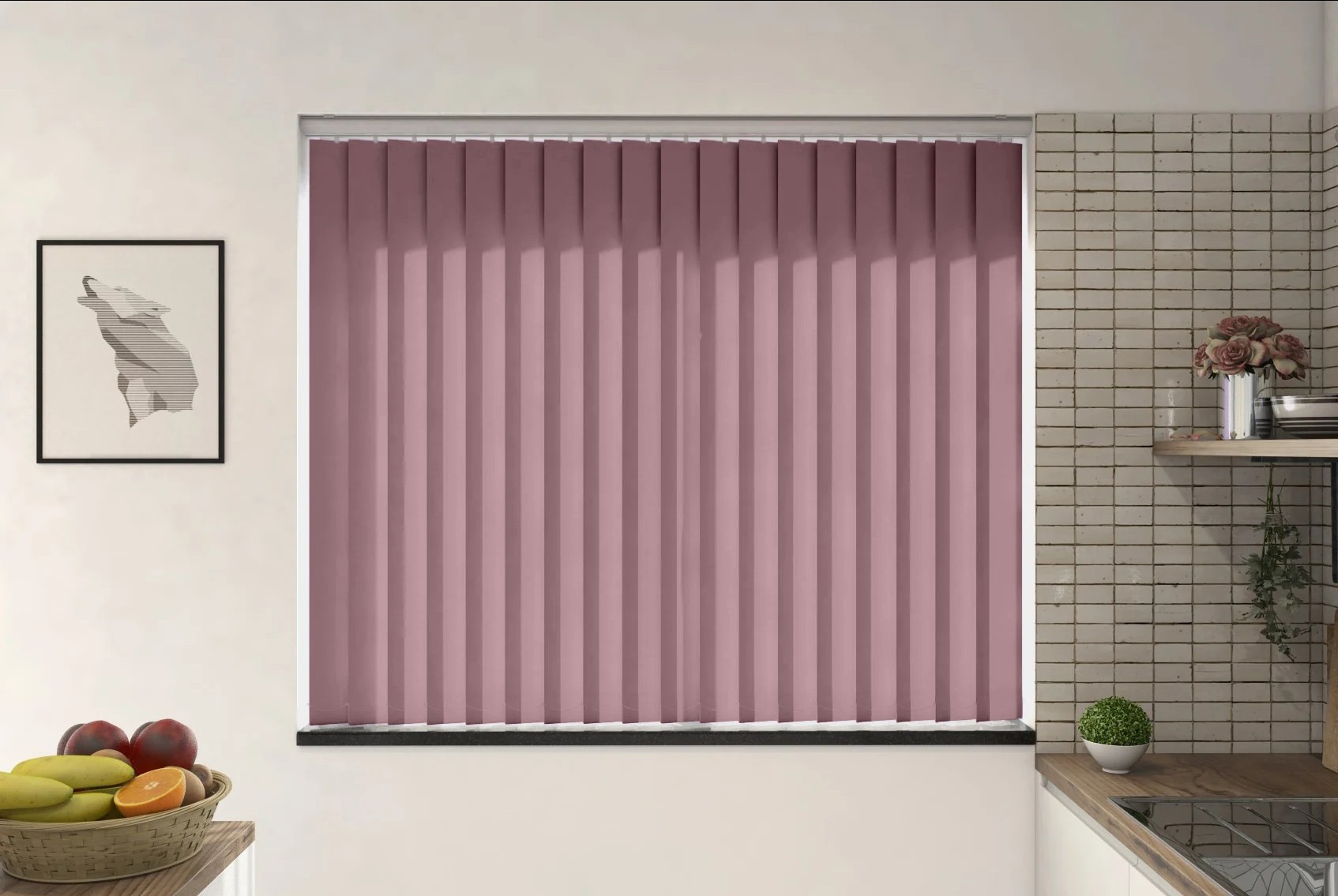 Verona Smokey Mauve Dimout Vertical Blind