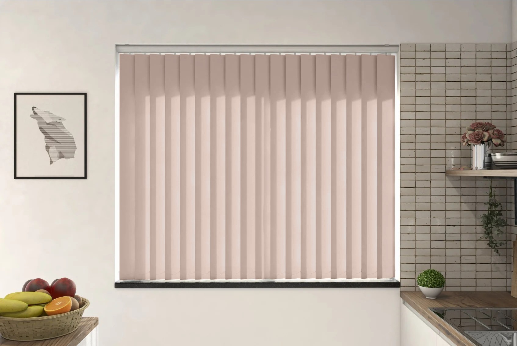 Verona Stone Grey Dimout Cordless Vertical Blind