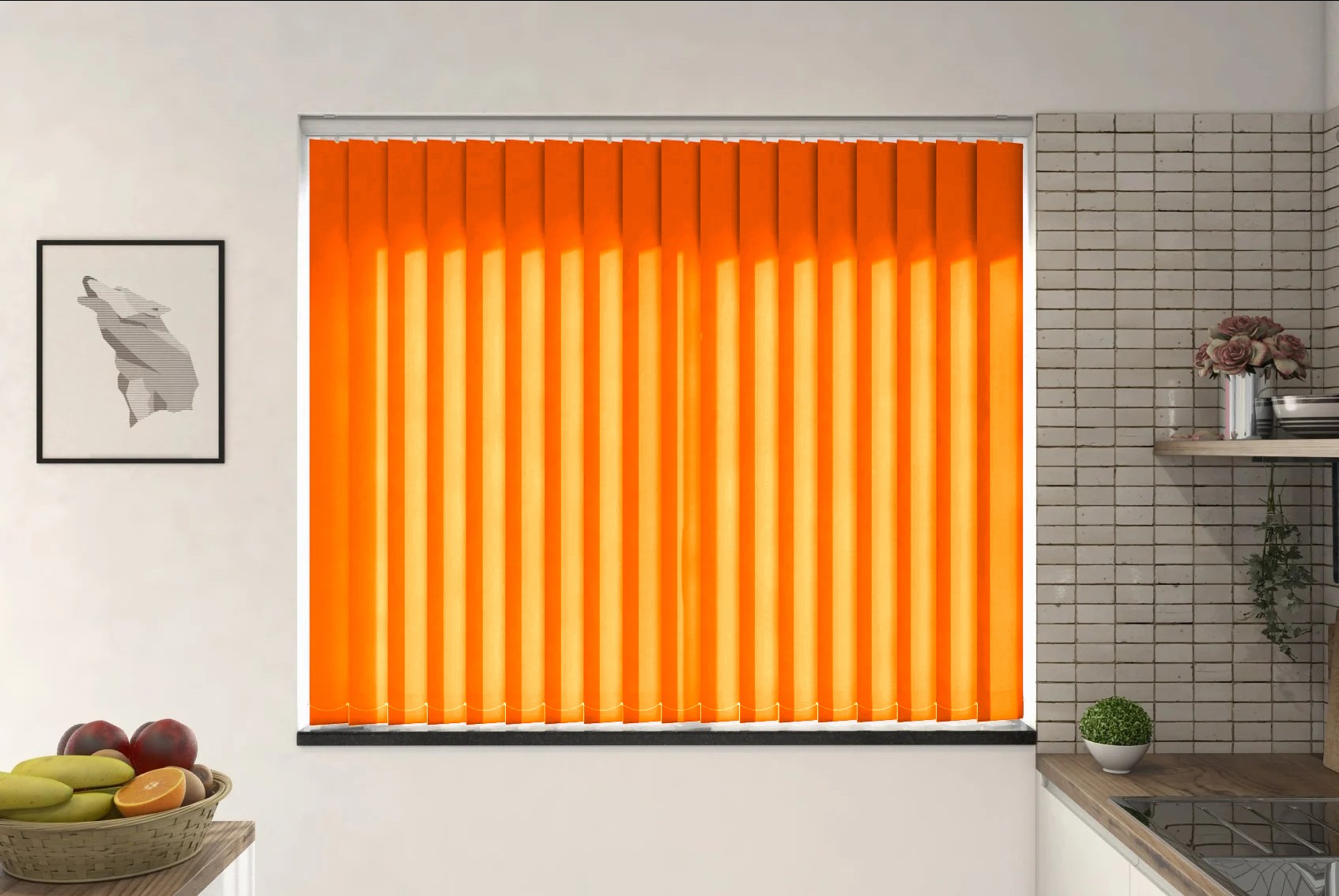 Verona Tangerine Dimout Vertical Blind