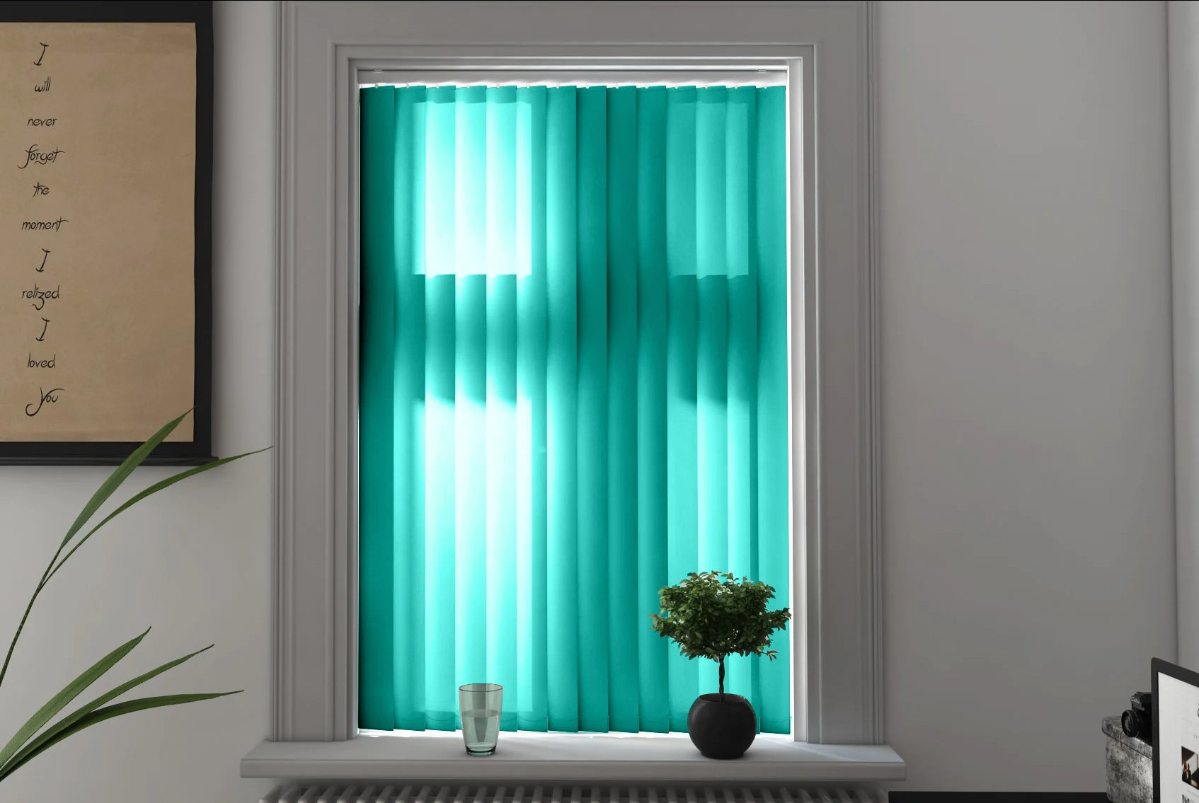 Verona Turquoise Dimout Cordless Vertical Blind