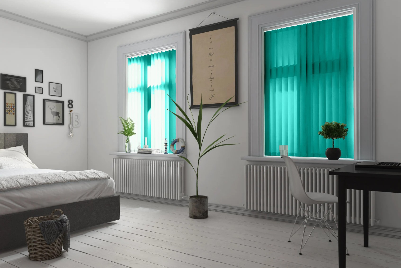 Verona Turquoise Dimout Cordless Vertical Blind