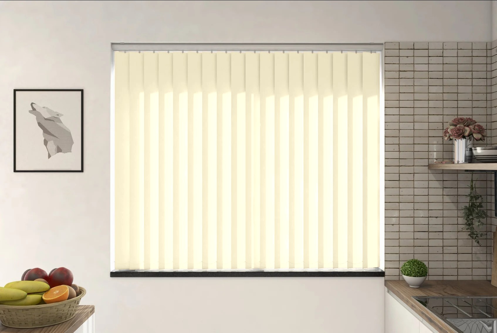 Verona Vanilla Dimout Cordless Vertical Blind