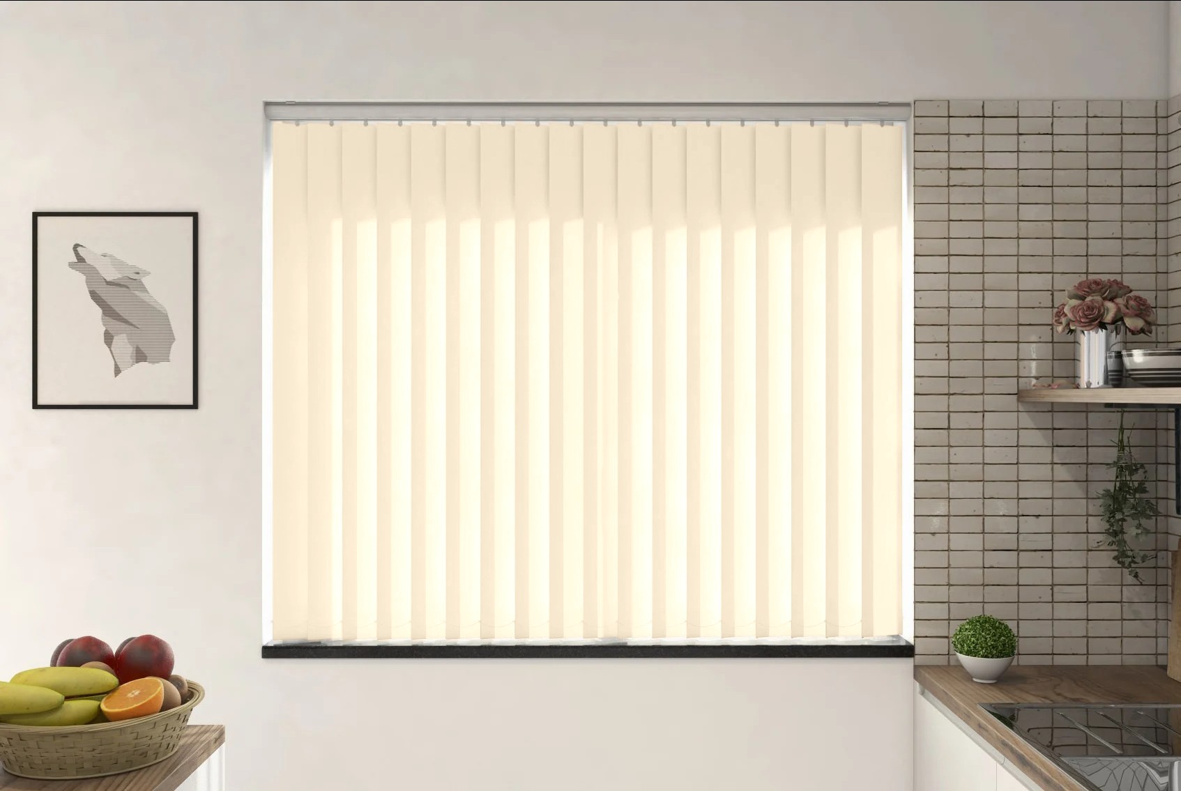 Verona Warm Almond Dimout Cordless Vertical Blind